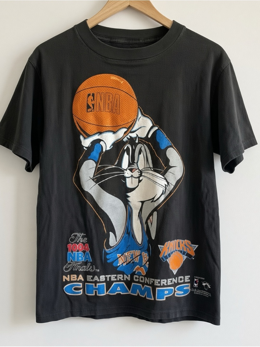 1994 Bugs Bunny NBA Knicks Champs Tee - Black
